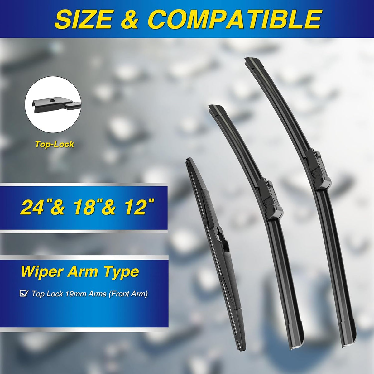 5 PLUS® Silicone Windshield Wipers Replacement for 2007-2014 Ford edge, 2007-2015 Lincoln MKX Wiper Blades(Set of 3),Automotive Replacement Windshield Wiper Blades For My Car-26"/20"/14" - Colors A