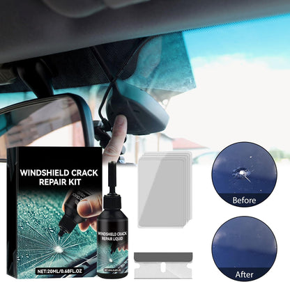 2PCS Windshield Crack Repair Kit,2024 New Glass Cracks Gone Repair Kit,Windshield Crack Repair Car Window Windshield Repair Kit,Glass Repair Fluid for Fixing Chips and Star Shaped Crack