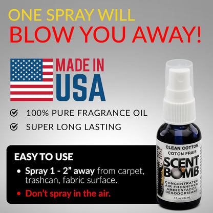 Scent Bomb Air Freshener Spray, Long-Lasting Odor Eliminator - Effective Deodorizer for Home & Car, Fresh Room Spray for Kitchen, Bathroom & Smell Neutralizer - 1 oz Pack of 4, Black Cherry Scent