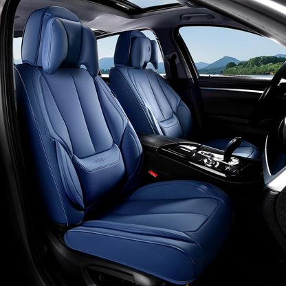 Coverado Seat Covers Full Set, Black Seat Covers for Cars 5 Seats, Car Seat Protector, Waterproof Nappa Leather Car Seat Cushion, Front and Rear Car Seat Cover Fit for Most Sedans SUV Pick-up Truck - Colors A