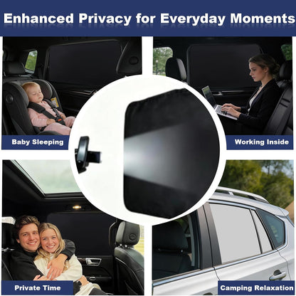 XCBYT Car Window Shades - 4 Pcs Car Privacy Curtains - 100% Block Light Car Window Covers - Magnetic Side Window Sun Shade Keeps Cooler for Breastfeeding, Taking a nap, Changing Clothes, Camping