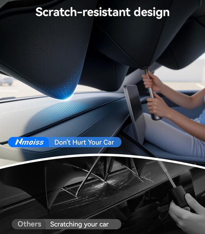 Nmoiss True Dual Layer Air Cooled Windshield Sun Shade Umbrella - [Drive to Superior Coolness & Comfort] Block 99% UV Sun Rays & Heat Damage Keep Cool and Protect Interior Medium