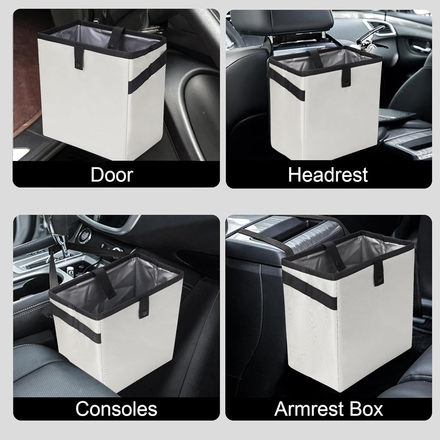 Homelove Car Trash Can, Leak-Proof Waterproof Trash Bin Collapsible Portable Auto Garbage Bag Large Capacity Trashcan Storage Bag Multipurpose Car Organizer Hanging (Black)