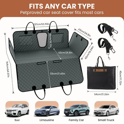 A-Pce 600D Heavy Duty Dog Car Seat Cover for Back Seat, 2026 Upgraded | Hard Bottom Back Seat Extender for Pets- Holds 600lbs, Waterproof Scratch Proof Nonslip Dog Hammock for Cars Trucks and SUVs