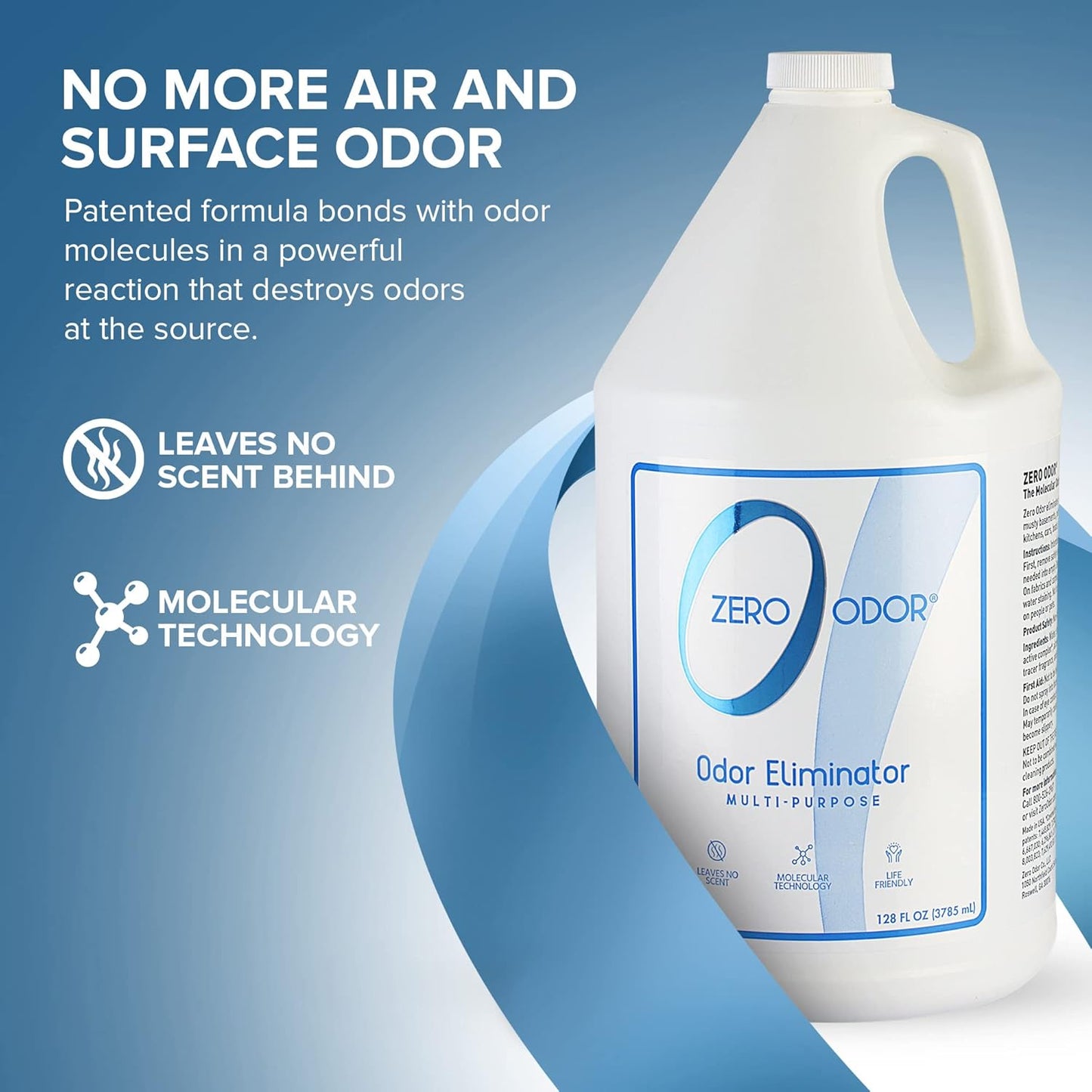 Zero Odor Multi-Purpose Odor Eliminator - Eliminate Air & Surface Odor – Patented Technology Best for Bathroom, Kitchen, Fabric, Closet- Smell Great Again, 8oz (Over 1000 Sprays)