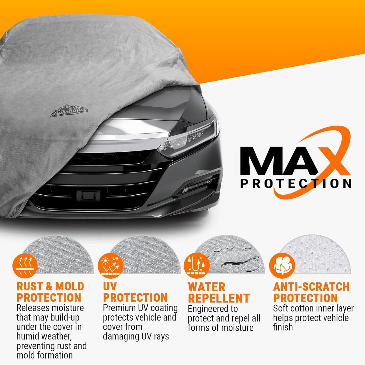 Armor All Heavy Duty Premium All-Weather SUV Car Cover by Season Guard; Max Protection from Sun Rain Wind & Snow for SUV or CUV up to 205" in Length; Indoor & Outdoor Covers; Grey