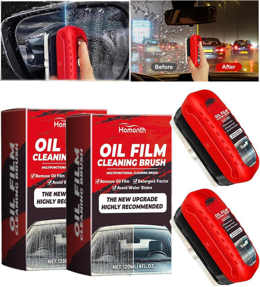 2 Pack Automotive Oil Film Cleaning Brush for Windshield, Car Glass Oil Film Remover with Hydrophobic Coating, Rain Repellent Windshield Cleaner Tool Improves Driving Visibility