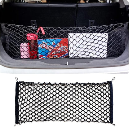 Car Rear Cargo Net with Good Elasticity&Tensile Strength Trunk Net Organizer for SUV Truck,Ideal Car Net Keeps Overlanding Accessories (L 43.3''x15.74'')