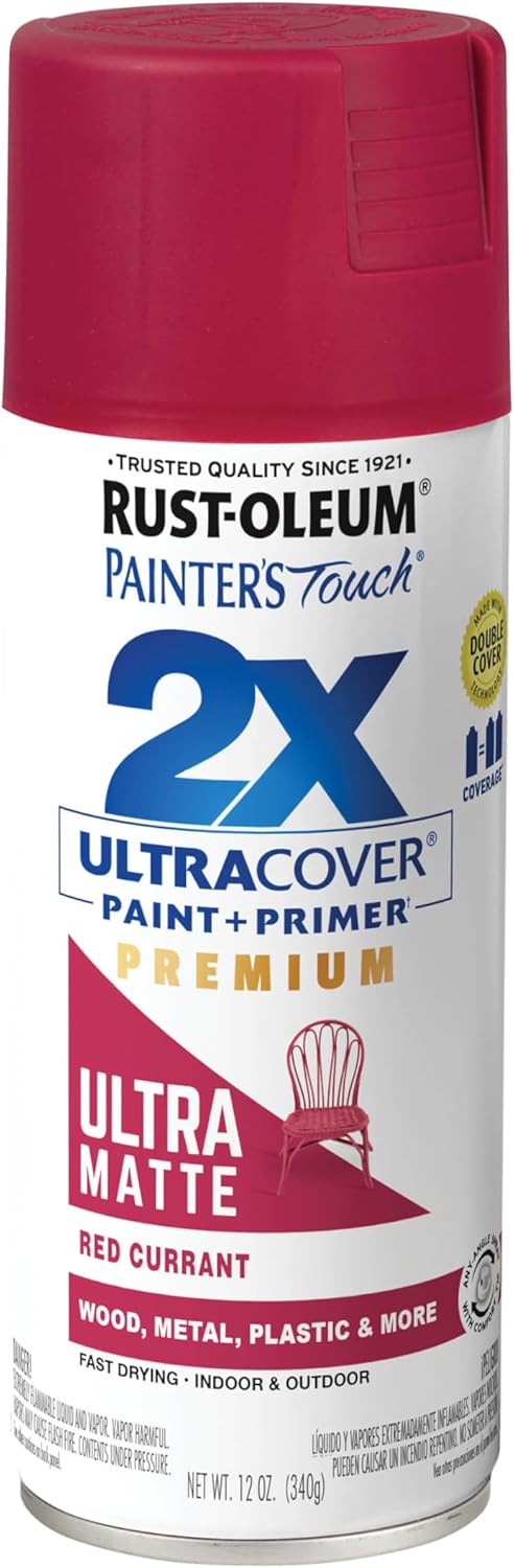 Rust-Oleum 334029 Painter's Touch 2X Ultra Cover Spray Paint, 12 oz, Gloss Clear - Colors B