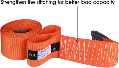 Tow Strap with Hooks 2in X20Ft Recovery Strap 10,000LB Break Strengthened Towing Rope for Towing Vehicles in Roadside Emergency