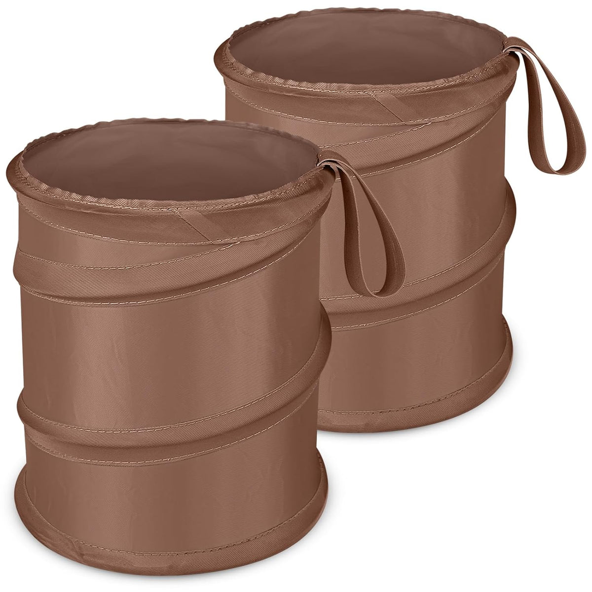 Car Trash Can, 2 Packs Mini Collapsible Pop-up Car Garbage Can, Waterproof Hanging Car Trash Bag with Velcro, Car Trash Bin, Black
