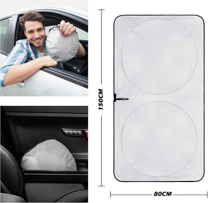 Car Windshield Sun Shade - Foldable Car Sun Shade Windshield for Front Window, Reflector Sunshade Offers Ultimate Protection for Cars Interior (55.2 x 31.5 in)