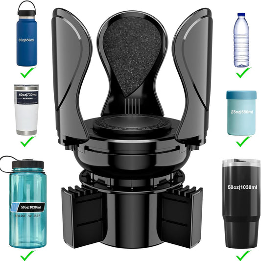 Car Cup Holder Expander, Cup Holder Extender Adapter with Expandable Arm and Adjustable Base, Compatible with Yeti Ramblers, Hydro Flasks, Stanley, Owala Most Coffee Mugs Bottles & Cups (CUP-2pack)