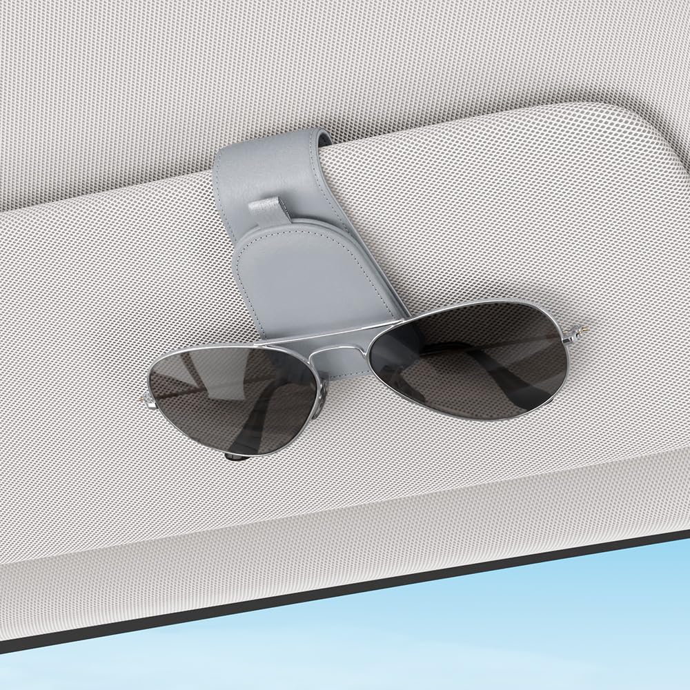 Sotfamily Sunglass Holder for Car Visor, Suede Cloth Magnetic Sunglass Organizer for Car Accessories, 2 Packs, Black