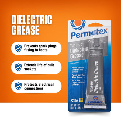 Permatex 22058 Dielectric Tune-Up Grease, 3oz. - High Performance Dielectric Grease Used to Protect Terminals, Spark Plugs, Wiring and Other Electrical Connections Against Salt, Dirt, and Corrosion