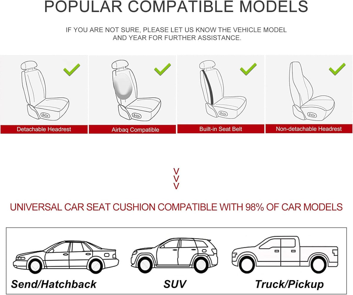 BOPUOVRE Car Seat Cover for Luxury & Comfort - PU Leather, Anti-Slip, Full Wrap Protection with Storage Pocket for Bottom Cushion - Universal Fit for 95% of Vehicles (Black,1 Piece)
