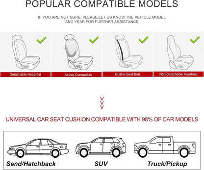 BOPUOVRE Car Seat Cover for Luxury & Comfort - PU Leather, Anti-Slip, Full Wrap Protection with Storage Pocket for Bottom Cushion - Universal Fit for 95% of Vehicles (Black,1 Piece)