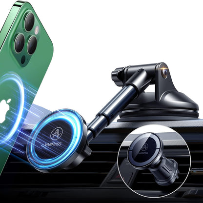 【Military-Grade】VANMASS for MagSafe Car Mount【Upgraded Strongest Magnetic&Suction】Phone Holder Cell Stand for Dashboard Windshield Vent, Tesla Truck Cradle for iPhone 17 Pro Max 16 15 14 13 12 Android