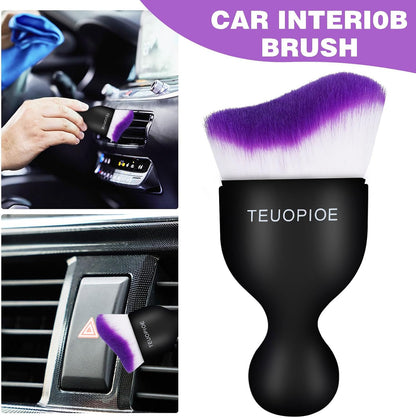 Car Interior Cleaning Brush, Car Duster Interior,Car Detailing Brush Dusting Brush,Car Interior Cleaning Tool, Auto Soft Hair Car Brush,Auto Interior Dust Brush for Air Vents(Brown)