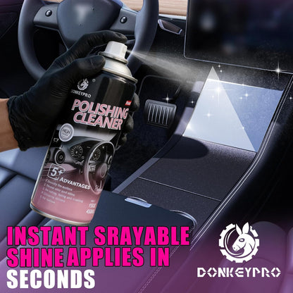 DONKEYPRO Car Interior Cleaner, Polishing Cleaner Detailer Spray for Vehicle Detailing, 450ml Aerosol 15 fl oz with Iron Can (2-Pack)