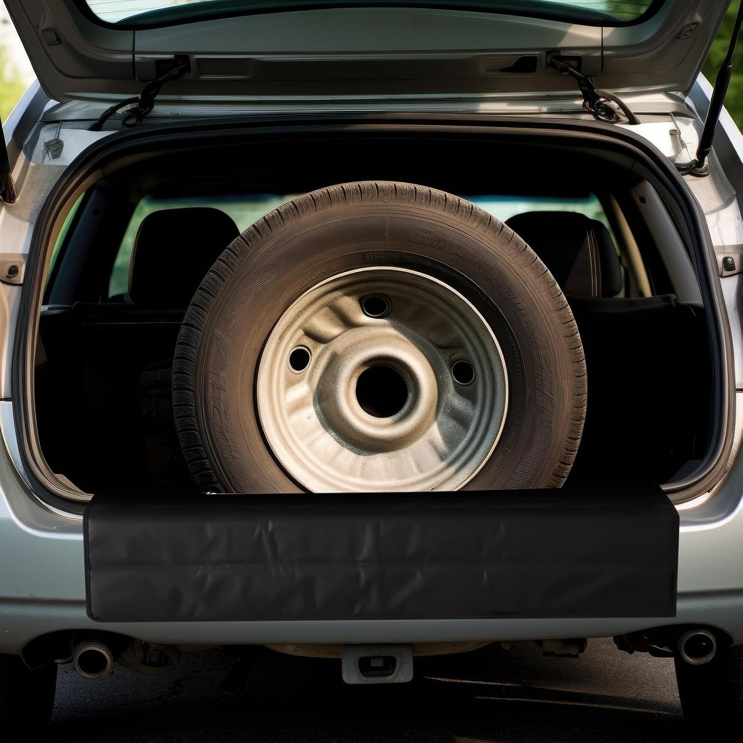 Tinideya Large Rear Bumper Protector for Cars 41 x 25 Inch Bumper Guard Foldable Protective Mat Dog Blanket Cargo Liner Preventing Scratches While Unloading and Loading for SUV Van Truck Vehicle