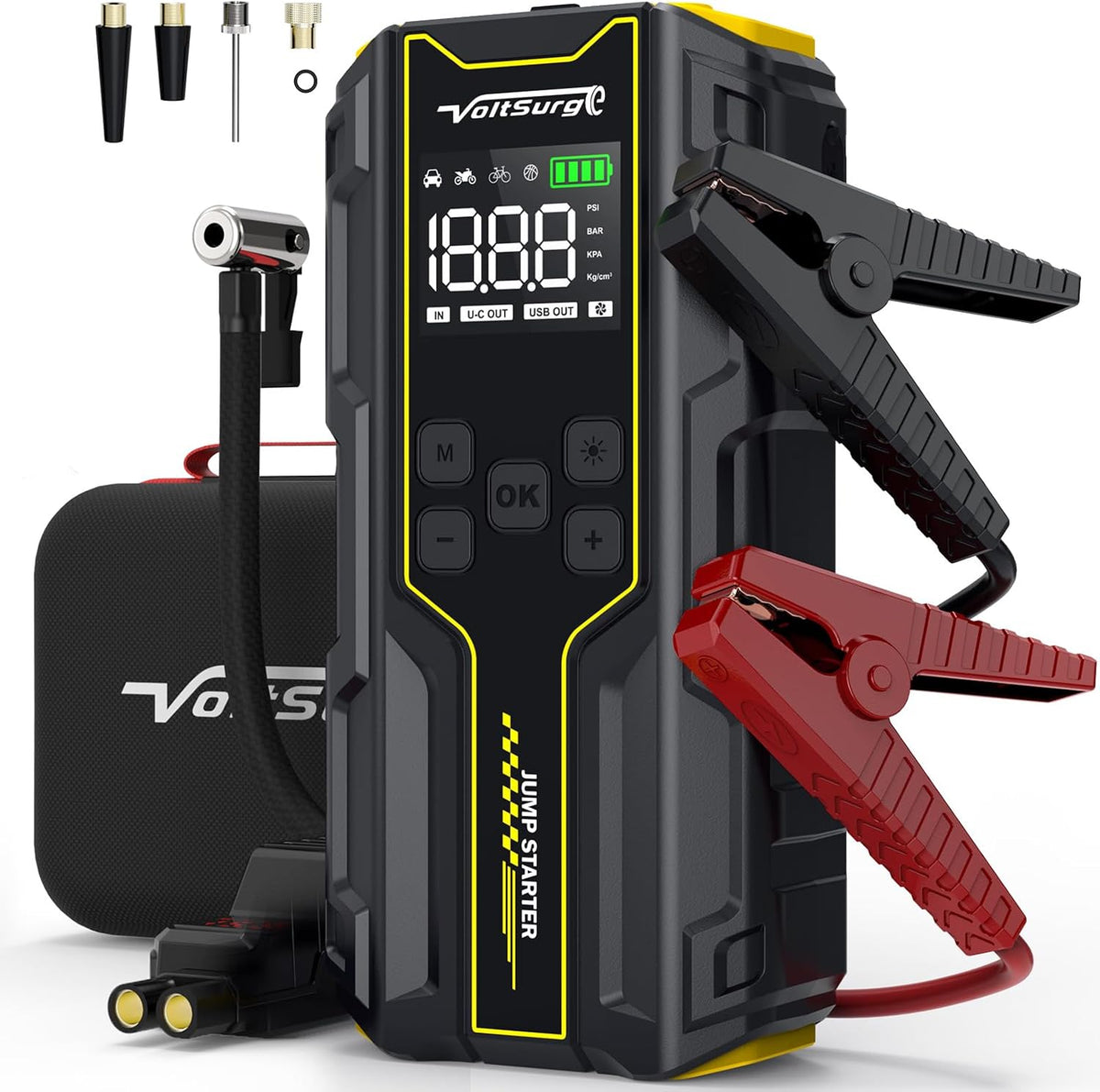 4000A Portable Jump Starter for Car, 12V Jump Box for Engine Max 7.0L Gas/5.5L Diese, Jumper Starter Battery Charger Pack with LED Flashlight & USB Port