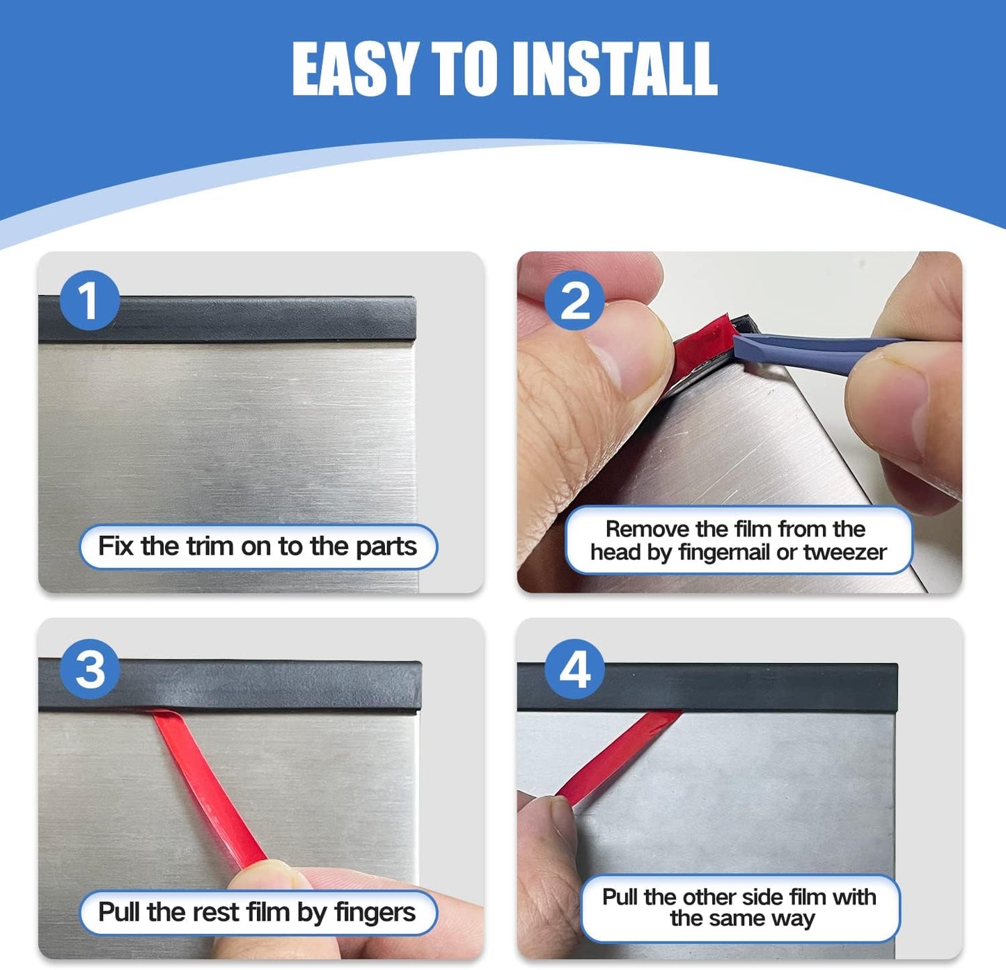 Rubber Edge Trim, Self-Adhesive Rubber Edge Trim, Edge Protector for Sheet Metal, EPDM Material, Fit 1/16"(1.0mm), Length 10Ft, Black Color, U Channel Edge Trim - Colors B