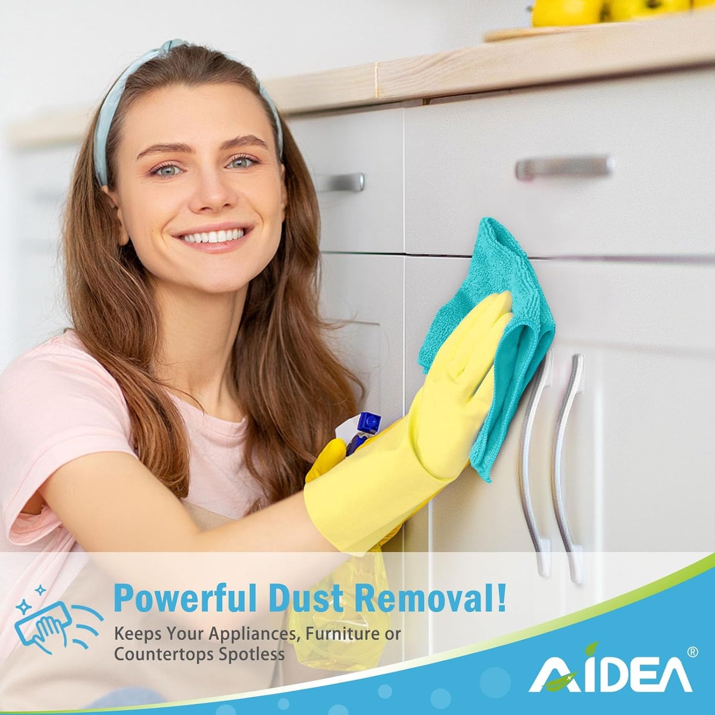 AIDEA Microfiber Cleaning Cloth-12PK, Soft Microfiber Towels for Cars, Absorbent Cleaning Rags, Lint-Free Streak-Free Wash Cloths for House, Kitchen, Window(12in.x12in), Black