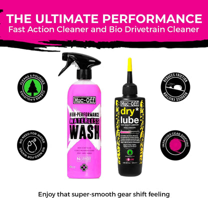 Muc-Off High Performance Waterless Bike Wash 750ml (Pack of 1) | Spray & Wipe Bike Cleaner | No Water Needed | Safe on Carbon Fibre | Cleans & Polishes with a Streak-Free Finish