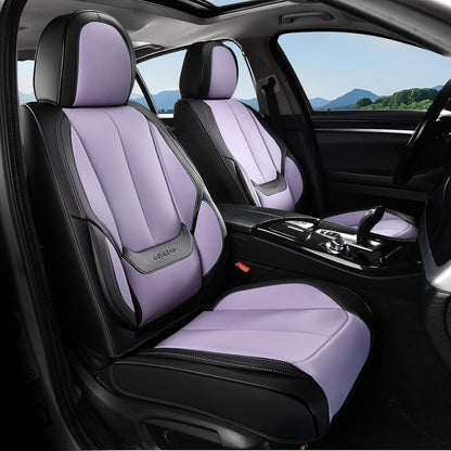 Coverado Seat Covers Full Set, Black Seat Covers for Cars 5 Seats, Car Seat Protector, Waterproof Nappa Leather Car Seat Cushion, Front and Rear Car Seat Cover Fit for Most Sedans SUV Pick-up Truck - Colors A