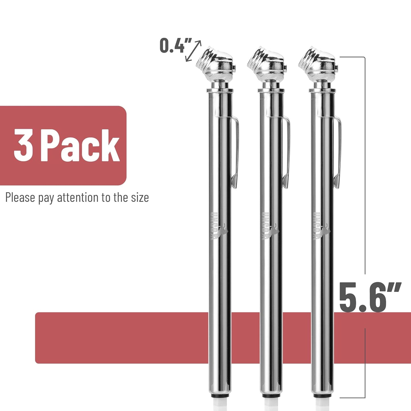 UNCO Pencil Tire Gauge, 2 Pack, 10-75 PSI, Car Tire Air Gauge