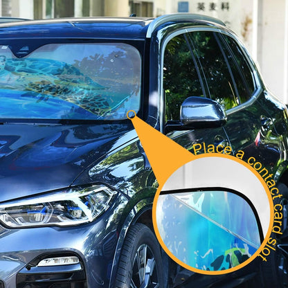 Black Leopard Car Windshield Sun Shade Animal Skin Print Foldable UV Ray Sun Visor Protector Sunshade to Keep Your Vehicle Cool (51" x 27.6")
