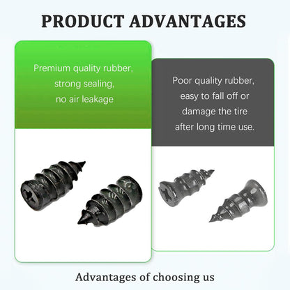 Salior 100PCS Tire Plug Kit with Screwdriver,Rubber Flat Tire Repair Kit for Fast Repair of Tire Punctures,Durable Car Tire Repair Kit Self-Service Repair Nails for Car Motorcycle Truck