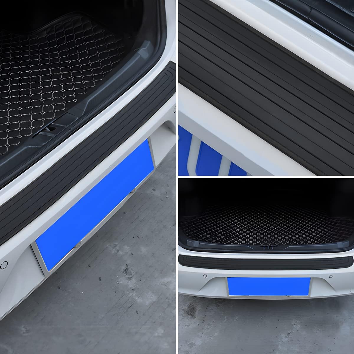 Car Rear Bumper Protector Guard, Anti-Scratch Abrasion Rubber Trunk Door Entry Sill Guard, Non-Slip Vehicle Trim Cover Protection Strip, Car Accessories for Most Cars and SUV (Black/Red/35.4" x2.7)