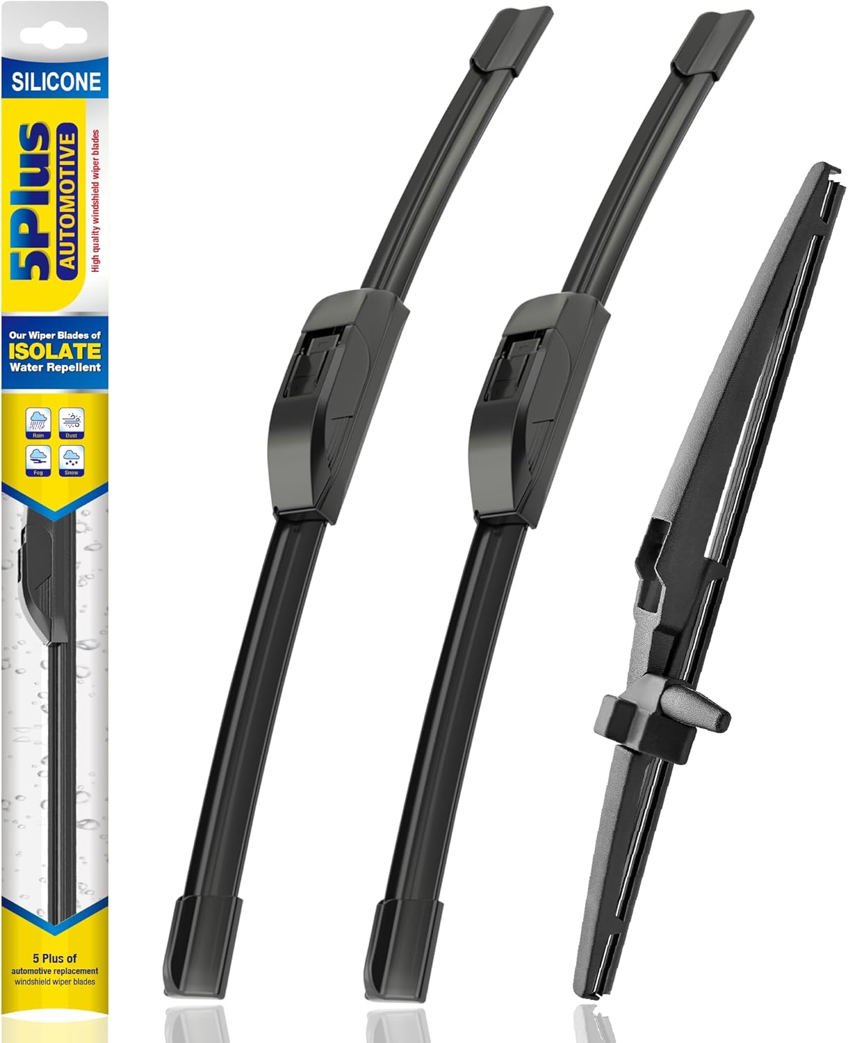 5 PLUS® Silicone Windshield Wipers Replacement for 2019-2024 Toyota RAV4/ 2006-2015 Mazda 5 Wiper Blades(Set of 3), Windshield Wiper Blades For My Car-26"/16"/12" - Colors A