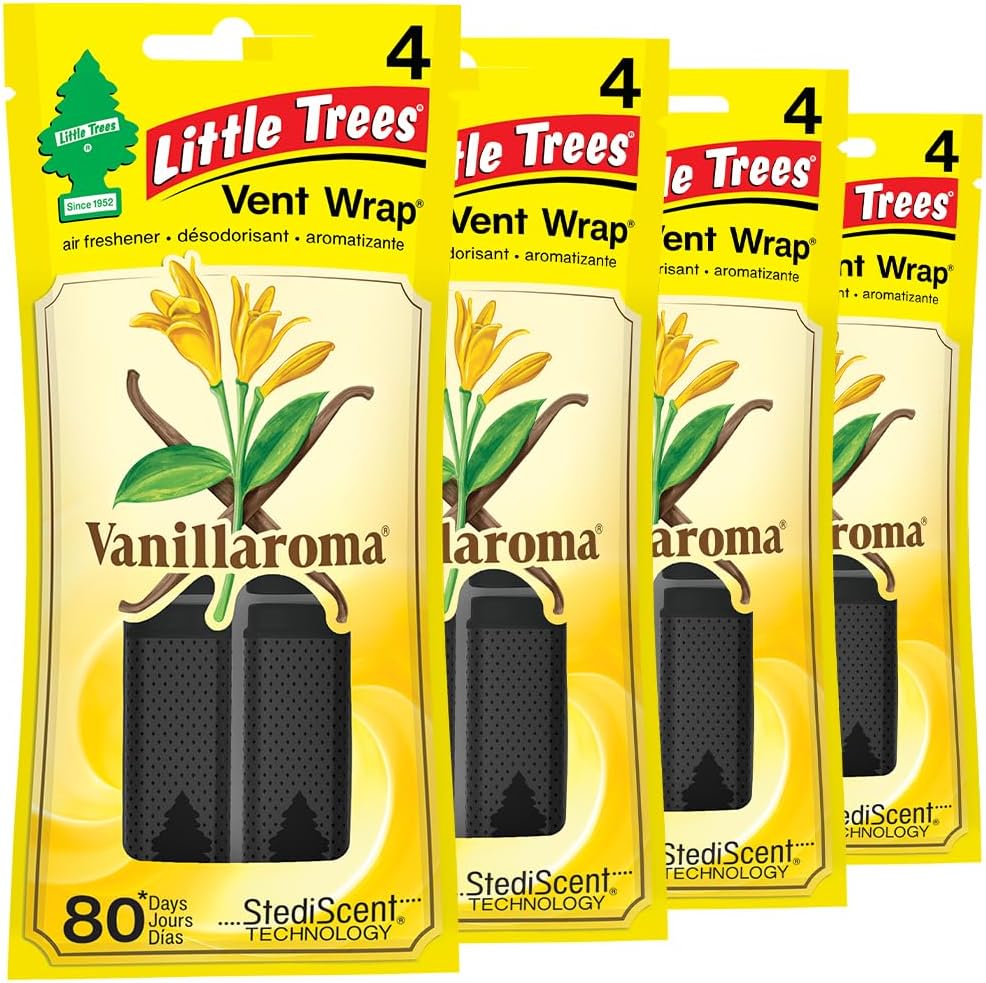 LITTLE TREES Car Air Freshener | Vent Wrap Provides Long Lasting Scent, Invisibly Fresh | New Car Scent, 16 Air Fresheners