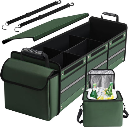 Car Trunk Organizer,Heavy Duty Collapsible 95 L Capacity Car Trunk Storage Organizer,Multi-Compartment Pockets, Adjustable Straps - Ideal for Travel, Camping, Shopping,Perfect for SUV, Truck, Sedan