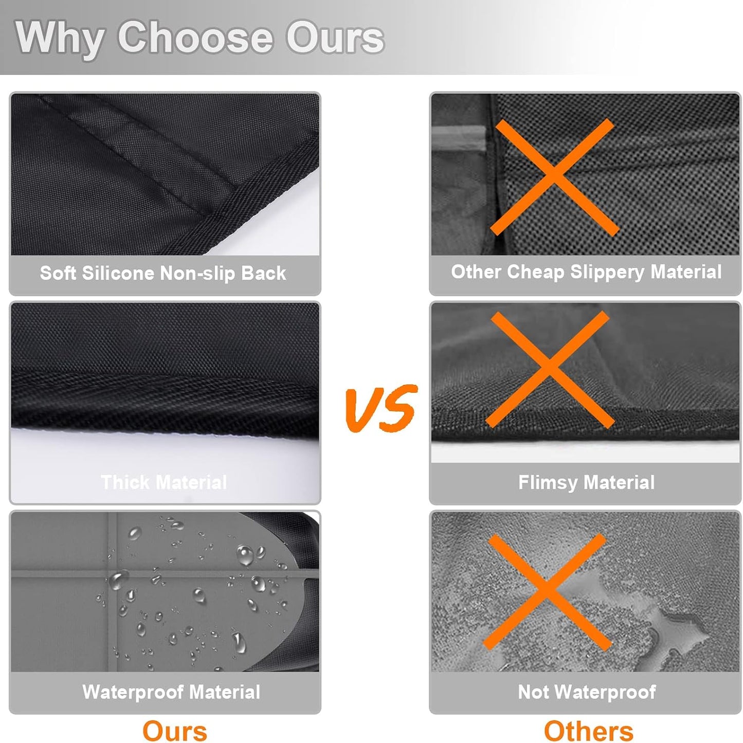 XHYANG Car Seat Protector,Auto Car Seat Protectors Baby Carseat Waterproof & Durable 600D Fabric for Child Baby Car Seat Mat Vehicle Pet Cover 2 Storage Pockets (2 Pack)