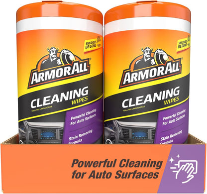 Armor All Car Cleaning Wipes , Wipes for Car Interior and Car Exterior, 50 Wipes Each