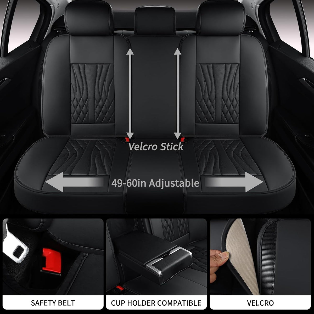 MINGBRON Leather Car Seat Covers,Car Seat Protector Waterproof,Seat Covers Full Set, Car Seat Protectors 5 Seats,Automotive Seat Covers Fit Most Cars Wine Red
