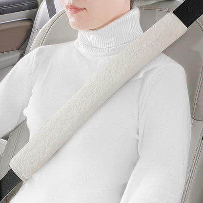 LACDL Extra Long Seatbelt Cover Super Soft Furry for Adults Kids Women & Men, Thick Plush Full Car Seat Belt Strap Cushion, Fluffy Shoulder Pad Protector, Auto Interior Accessories, 1pc, Black, 15.5in