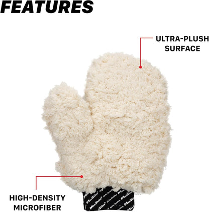 Maxshine Universal Ultra-Plush Microfiber Car Wash Mitt with Thumb – Super Absorbent, Ultra-Soft Wash Mitt for Scratch-Free Car Washing – Comfortable, Washable & Reusable Mitt for Auto Detailing