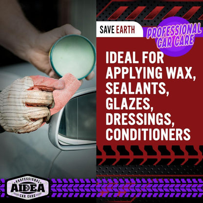 AIDEA Microfiber Applicator Pad-8Pack, Car Wash Sponge, Premium Microfiber Sponge and Cleaning Pads, Perfect for Effortless Wax, Sealant, and Conditioner Application, Car Detailing Supplies, Blue