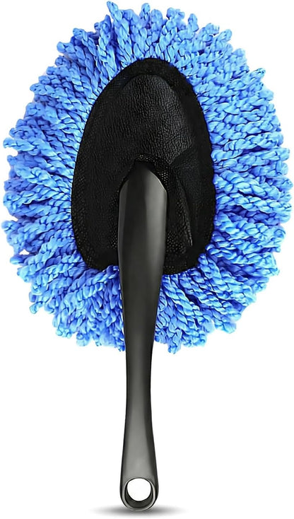 Car Dash Duster Brush, Super Soft Microfiber Duster Auto Dashboard Dust Detailing Tool, Multifunctional Scratch Free Dash Dust Cleaning Brush for Vehicle Home Kitchen (Blue)
