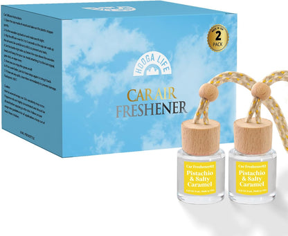 HoogaLife Car Air Freshener Diffuser 2 Pack Hanging Air Freshener Diffuser - Vanilla Cream Fragrance Oil Air D iffuser for Car, 45+ days Long Lasting Fragrance Made in USA C ar Air Fresheners (V54)