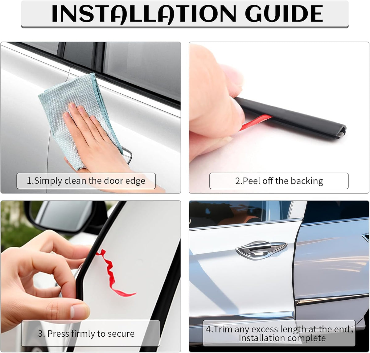 16.4Ft Car Door Edge Guards,Anti-Collision Car Door Protector Edge Guards Strip Avoid Scratche/Dust/Protect Interior,Universal Cars Doors Trim Protector for Doors/Hood/Trunk