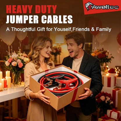 Jumper Cables for Car,8 Gauge 12 Feet Heavy Duty Booster Cable,Quick Connect Automotive Wires with Alligator Clamps,Carrying Bag for Cars Trucks