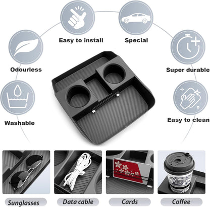 SKTU 2-Pack 2023 2024 2025 2026 Lexu s RX350 Center Console Organizer for 2023-2026 Lexu s RX350/RX450h/RX500h Console Tray 2023 2024 2025 2026 RX350 Accessories with Sunglasses Holder [Double Layers]