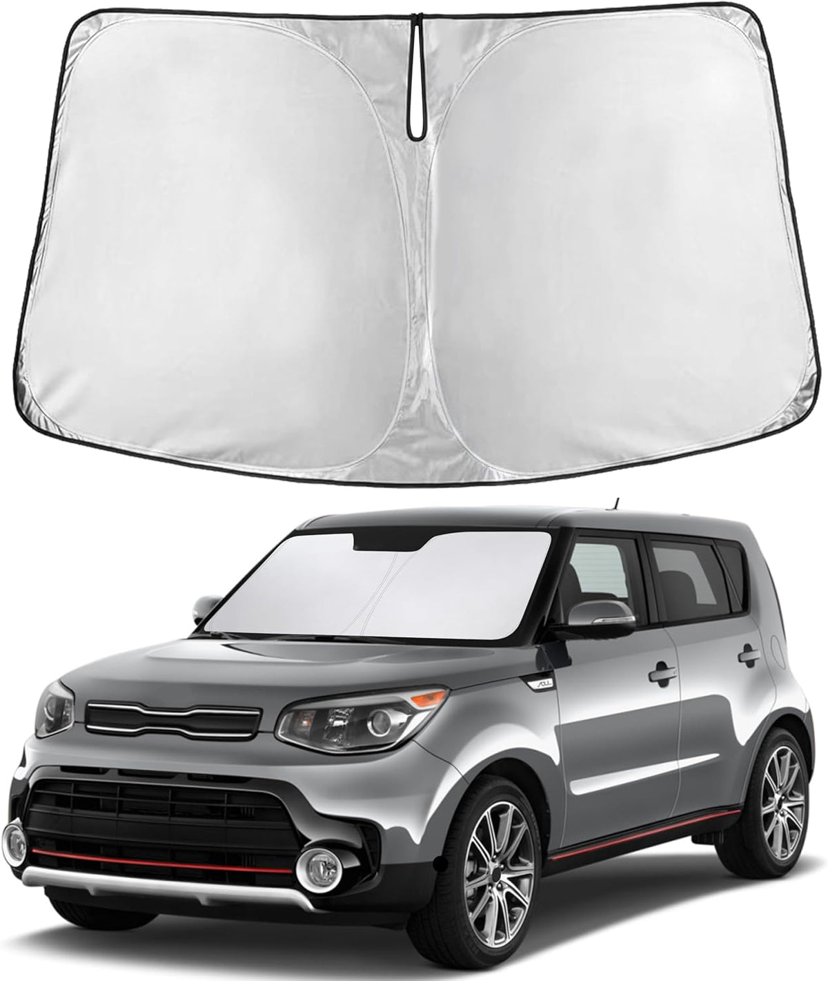 EcoNour Car Windshield Sun Shade | 2025 Upgraded Innovative No-Light-Pass Technology for Maximum Coverage | Foldable Sun Shade Keeps Your Vehicle Cool | Must-Have Car Accessories | Small (59" x 29") - Colors A