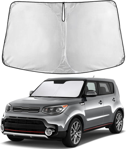 EcoNour Car Windshield Sun Shade | 2025 Upgraded Innovative No-Light-Pass Technology for Maximum Coverage | Foldable Sun Shade Keeps Your Vehicle Cool | Must-Have Car Accessories | Small (59" x 29") - Colors A